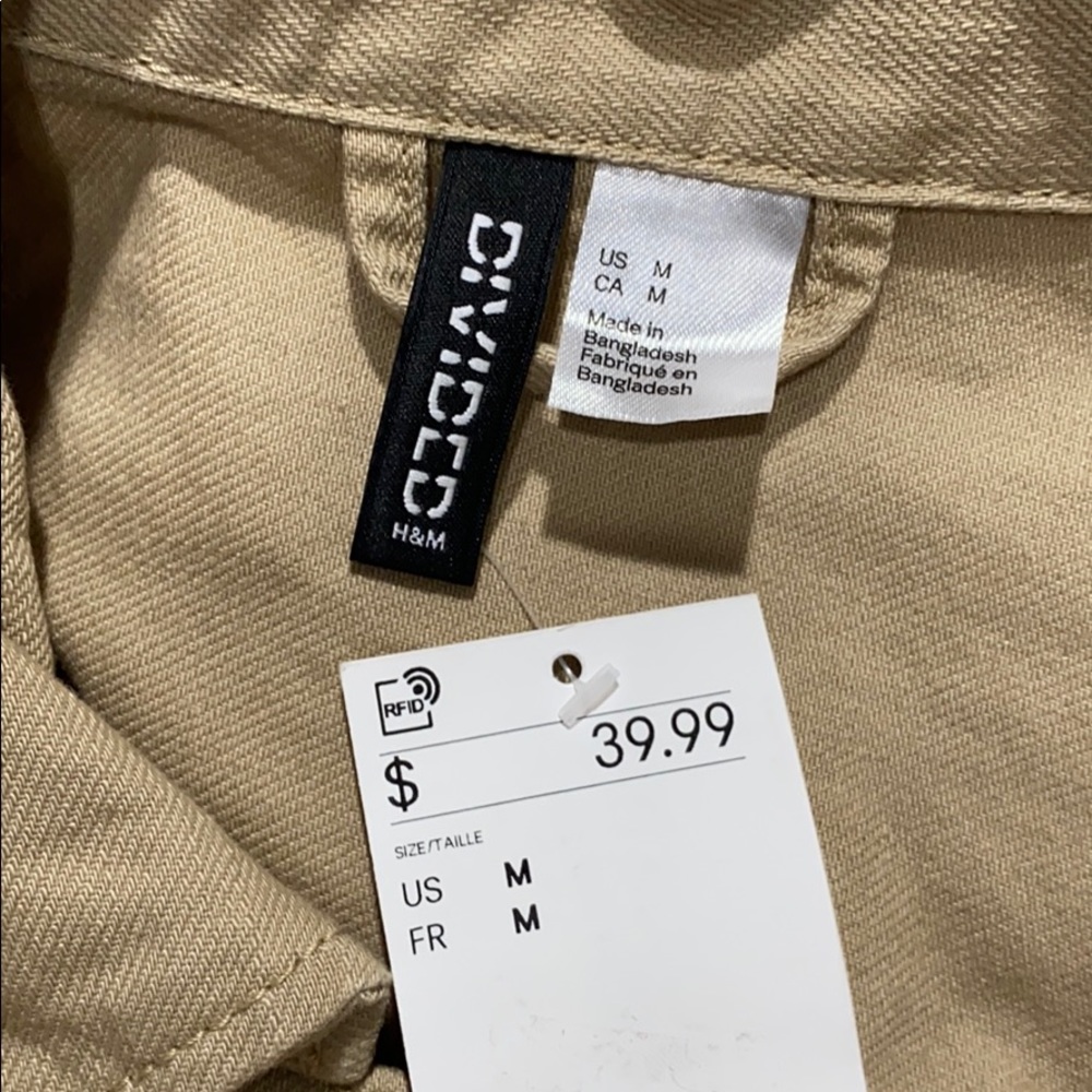 DIVIDED BY H&M WOMENS BELTED SHIRT JACKET IN BEIGE - Picture 6 of 10